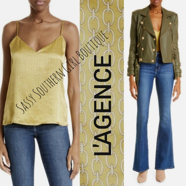 L'agence Silk Chain Print Cami Top